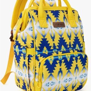 Wrangler Yellow and Blue Aztec Pattern Backpack